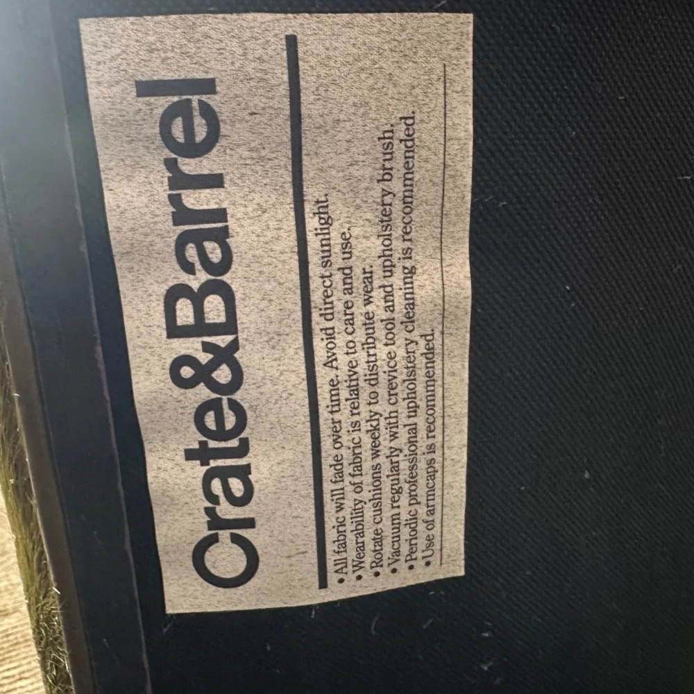 Crate & Barrel Hide Ottoman in Evergreen
